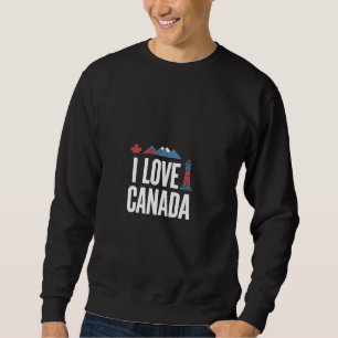 Ich liebe Kanada Ahornblatt Berge Leuchtturm Sweatshirt