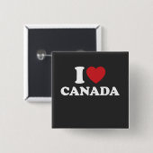 Ich liebe Kanada Button (Vorne & Hinten)