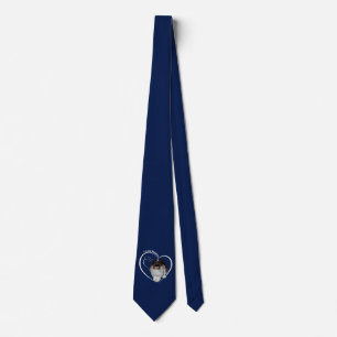 Ich liebe Kaninchen Krawatte Doppelseitig (Navy)