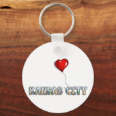 Ich Liebe Kansas City mit KC Skyline Inside Letter Schlüsselanhänger (Vorderseite)