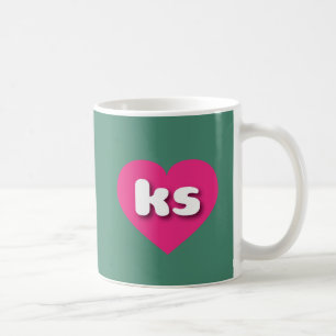 Ich liebe Kansas - ks rosa Herz Kaffeetasse