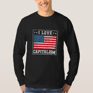 Ich liebe Kapitalismus Amerikanische Flagge Premiu T-Shirt