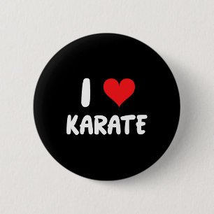Ich liebe Karate - Herz - Kampfsport  Button