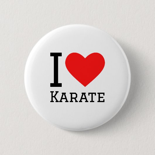 Ich liebe Karate T-Shirt Button (Vorderseite)