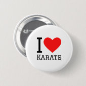 Ich liebe Karate T-Shirt Button (Vorne & Hinten)