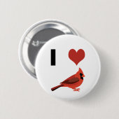 Ich liebe Kardinäle Button (Vorne & Hinten)