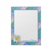 Ich Liebe Karierten grünen Tartan mit Daisy-Akzent Notizblock (Rotiert)