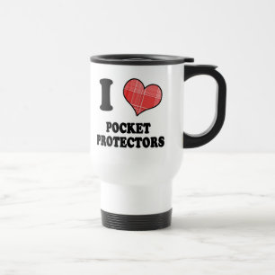 Ich liebe (Kariertes Herz) Taschenschutz Reisebecher