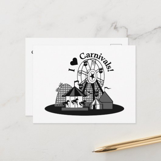 Ich liebe Karneval! Postkarte (Vorderseite/Rückseite Beispiel)