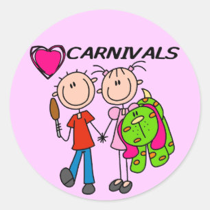 Ich liebe Karneval T-Shirts und Geschenke Runder Aufkleber