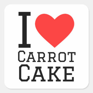 Ich Liebe Karottenkuchen Quadratischer Aufkleber