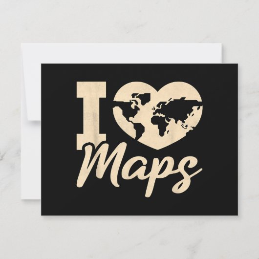 Ich liebe Karten, Geographie Einladung (Vorderseite)