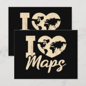 Ich liebe Karten, Geographie Einladung (Vorne/Hinten)