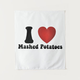 Ich liebe Kartoffelbrei Thanksgiving-Abendessen-Ge Wandteppich