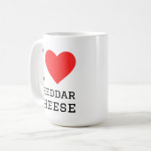 Ich liebe Käse Cheddar Kaffeetasse (Vorderseite Links)