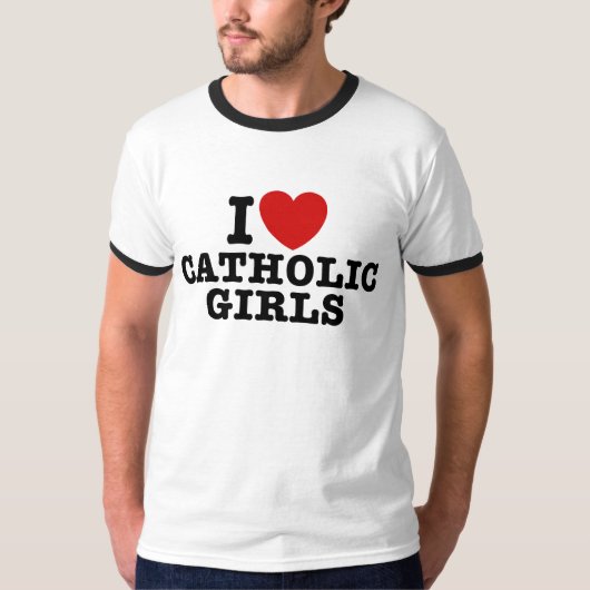 Ich Liebe katholische Mädchen T-Shirt (Vorderseite)