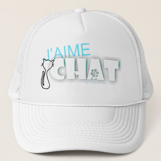 Ich liebe Katze mit Chase Trucker Hat Truckerkappe (Vorderseite)