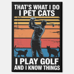 Ich liebe Katzen, die Golf spielen und Dinge wisse Magnet