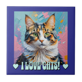 Ich Liebe Katzen! Fliese