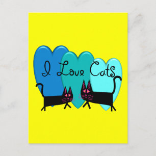 Ich Liebe Katzen - Geschenke der Schwarzen Katze Postkarte