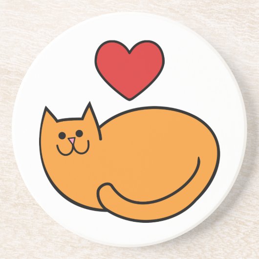 Ich Liebe Katzen Getränkeuntersetzer (Vorne)