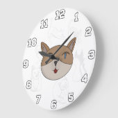 Ich Liebe Katzen Große Wanduhr (Winkel)