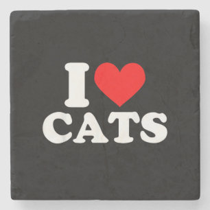 Ich liebe Katzen - Ich liebe Katzen Katzenliebhabe Steinuntersetzer