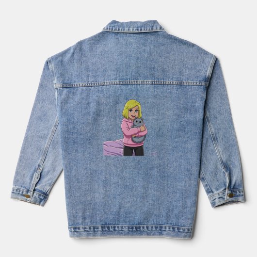 Ich liebe Katzen Jeansjacke (Rückseite)
