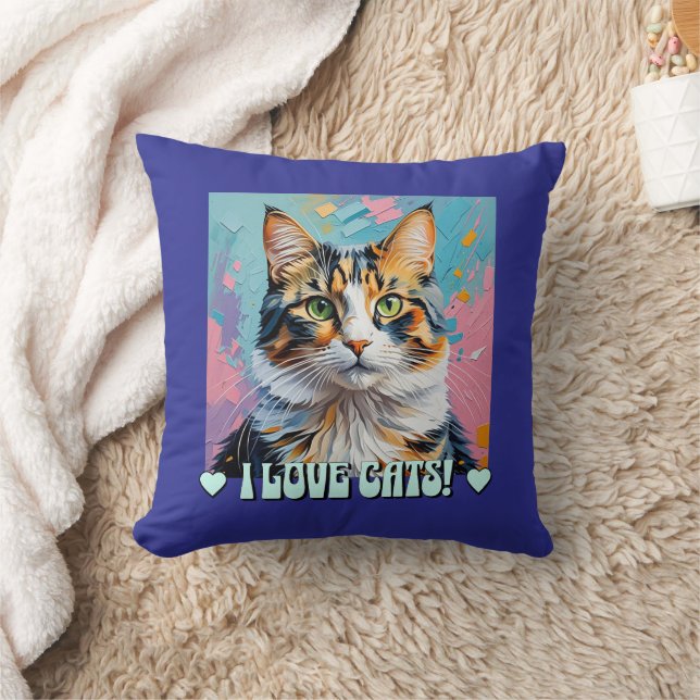 Ich Liebe Katzen! Kissen (Decke)