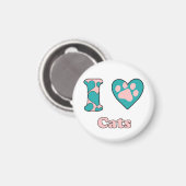 Ich Liebe Katzen Magnet (Vorderseite/Rückseite)