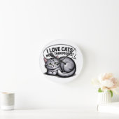 Ich Liebe Katzen mehr als Menschen" Runde Wanduhr (Zuhause)