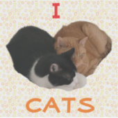 Ich liebe Katzen mit Katzenherz Aufkleber (Vorderseite)