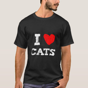 Ich Liebe Katzen mit rotem Herzen, die perfekt für T-Shirt