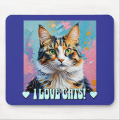 Ich Liebe Katzen! Mousepad (Vorne)