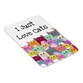 Ich Liebe Katzen Niedlich farbig Magnet (Rechte Seite)