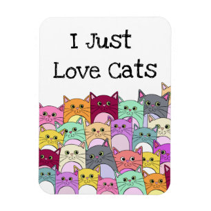 Ich Liebe Katzen Niedlich farbig Magnet