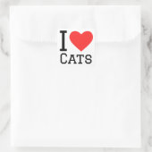Ich Liebe Katzen Quadratischer Aufkleber (Tasche)