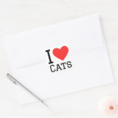 Ich Liebe Katzen Quadratischer Aufkleber (Umschlag)