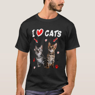 Ich liebe Katzen süße Kätzchen Lustiger Katzenshir T-Shirt