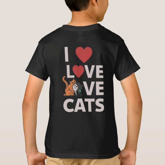 Ich Liebe Katzen T-Shirt (Rückseite)