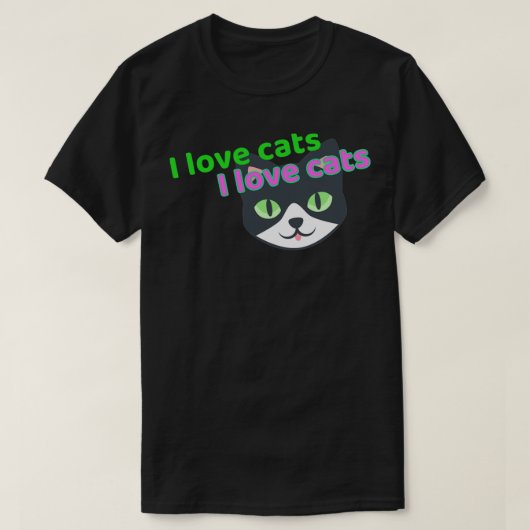 Ich Liebe Katzen T-Shirt (Design vorne)
