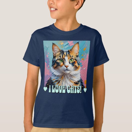 Ich Liebe Katzen! T-Shirt (Vorderseite)
