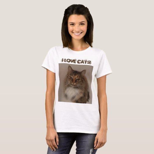 Ich Liebe Katzen! T-Shirt (Vorne ganz)