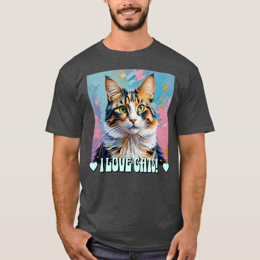 Ich Liebe Katzen! T-Shirt (Vorderseite)