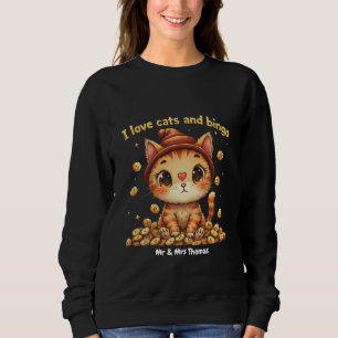 Ich liebe Katzen und Bingo Perfekte Kombination Bi Sweatshirt