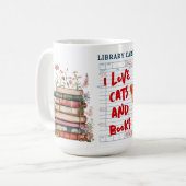 Ich liebe Katzen und Bücher Kaffeetasse (Vorderseite Links)