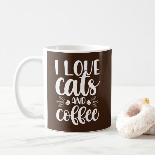 Ich Liebe Katzen und Kaffee Tasse (Mit Donut)