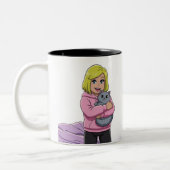 Ich liebe Katzen Zweifarbige Tasse (Links)