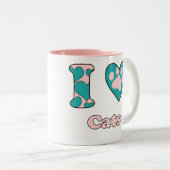 Ich Liebe Katzen Zweifarbige Tasse (VorderseiteRechts)