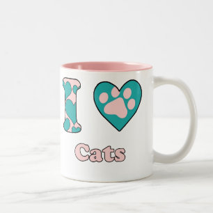 Ich Liebe Katzen Zweifarbige Tasse